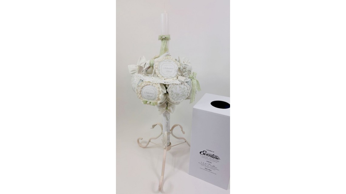 Lumânare de Botez Baby Dior Green Safari Personalizată pentru Băieți 1